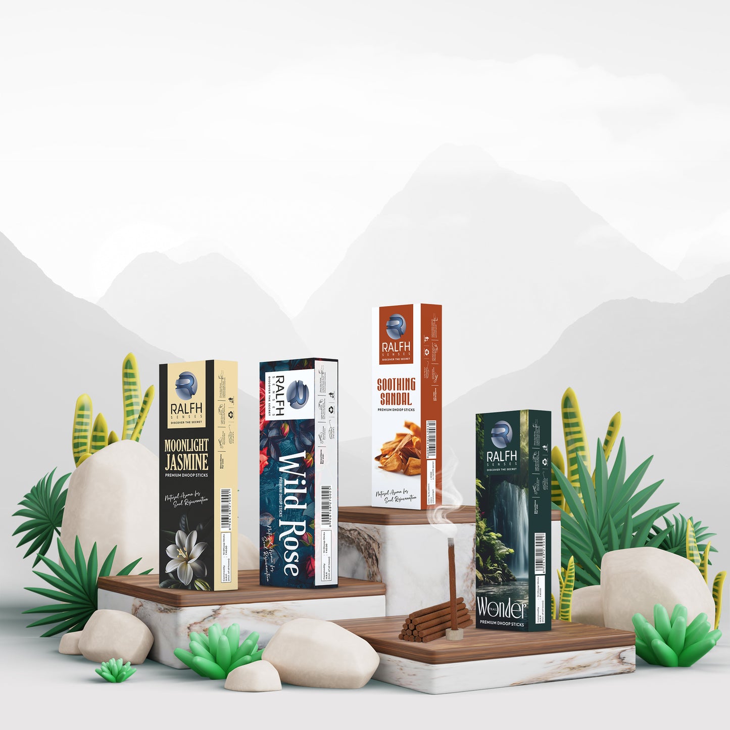 Dhoop Sticks (Rose, Wonder Trail, Chandan & Jasmine)