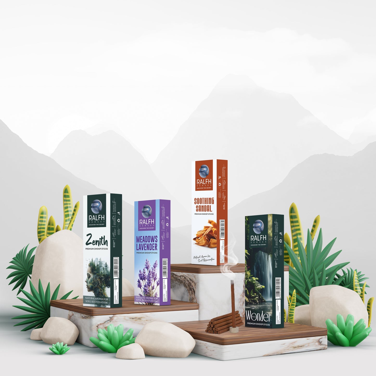 Dhoop Sticks (Wonder Trail, Chandan, Zenith & Lavender)