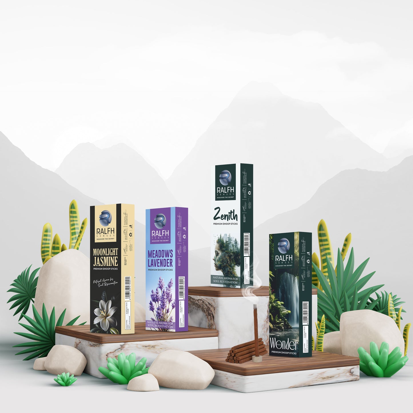 Dhoop Sticks (Wonder Trail, Jasmine, Lavender & Zenith)