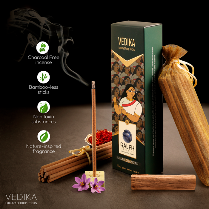 Vedika (Kesar Chandan) Luxury Dhoop Sticks